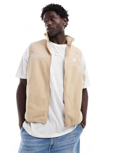 Adicolor - Gilet beige in micropile con 3 strisce - adidas Originals - Modalova