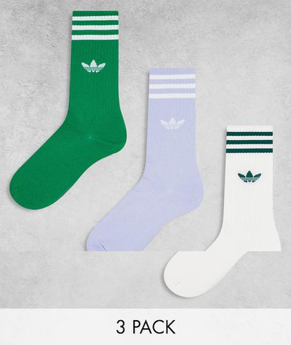 Confezione da 3 paia di calzini alti color bianco, verde e lilla - adidas Originals - Modalova