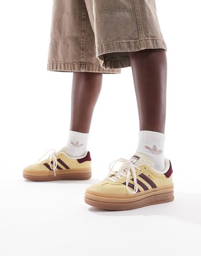 Gazelle Bold - Sneakers giallo tenue e bordeaux con plateau - adidas Originals - Modalova