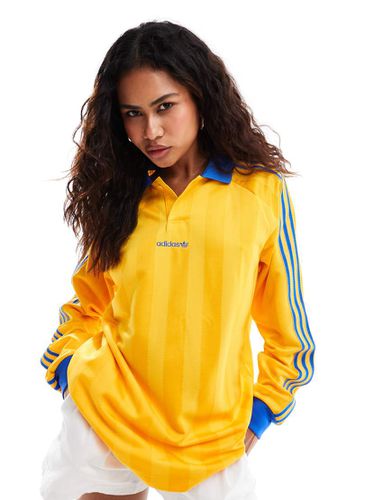 Polo a maniche lunghe gialla con logo - adidas Originals - Modalova