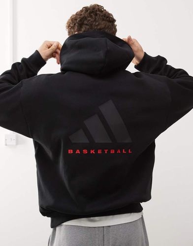 Adidas - Basketball - Felpa con cappuccio nera oversize - adidas performance - Modalova