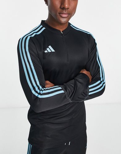 Adidas - Football Tiro 23 - Felpa con zip corta nera e blu - adidas performance - Modalova