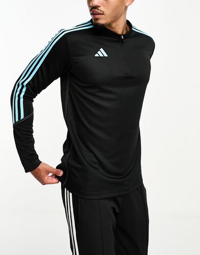 Adidas - Football Tiro 23 - Felpa con zip corta nera e blu - adidas performance - Modalova