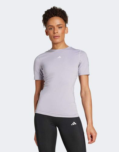 Adidas Training - T-shirt grigia in tessuto Techfit - adidas performance - Modalova