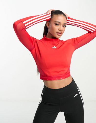 Adidas - Training Hyperglam - Crop top a maniche lunghe con 3 strisce - adidas performance - Modalova