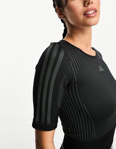 Adidas - Training - T-shirt corta nera senza cuciture in tessuto Aeroknit - adidas performance - Modalova