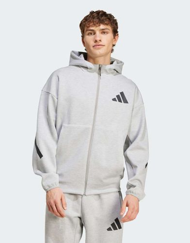 Adidas - Z.N.E. - Giacca della tuta con cappuccio grigia con zip - adidas performance - Modalova