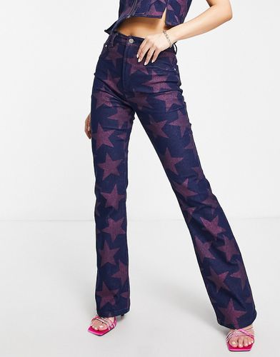 Jeans bootcut in denim slavato con stampa a stelle in coordinato - AFRM - Modalova