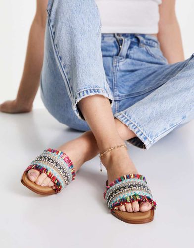 Rockyy - Sliders in tessuto intrecciato con frange misto acceso - ALDO - Modalova