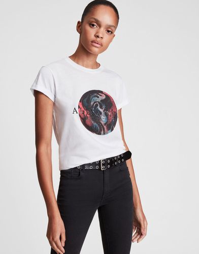 Anna - T-shirt bianca con stampa del logo - AllSaints - Modalova