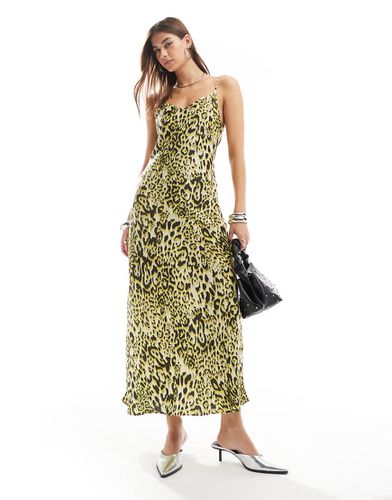 Bryony - Vestito midi in raso con stampa leopardata - AllSaints - Modalova