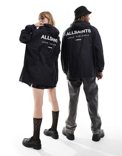 Underground - Giacca leggera unisex nera con finitura impermeabile - AllSaints - Modalova