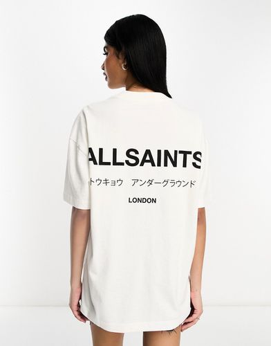 Underground - T-shirt oversize bianca con logo sul retro - AllSaints - Modalova