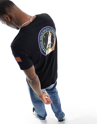 Space Shuttle - T-shirt nera con stampa sul retro - Alpha Industries - Modalova