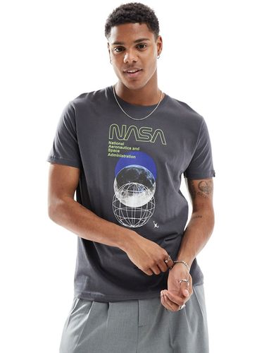 Alpha - T-shirt grigia vintage con stampa NASA e orbita - Alpha Industries - Modalova