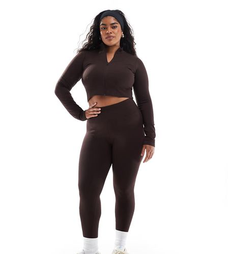 Curve - Leggings da allenamento a vita alta color cioccolato senza cuciture - ASOS - Modalova