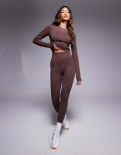 Ski - Leggings base layer termici marroni senza cuciture - ASOS - Modalova