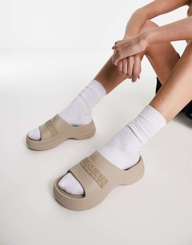 ASOS Weekend Collective - Sliders beige con plateau - ASOS DESIGN - Modalova