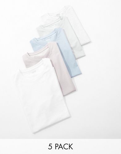 Confezione da 5 T-shirt attillate in colorazioni multiple - ASOS DESIGN - Modalova