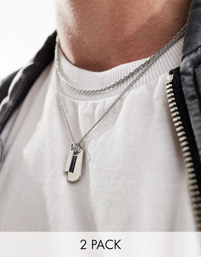 Confezione da 2 collane argentate con pendenti - ASOS DESIGN - Modalova