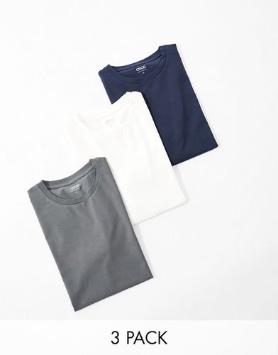 Confezione da 3 T-shirt attillate in colorazioni multiple - ASOS DESIGN - Modalova