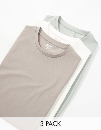 Confezione da 3 T-shirt attillate in colorazioni multiple - ASOS DESIGN - Modalova