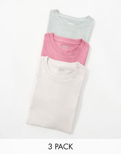 Confezione da 3 T-shirt girocollo in colorazioni multiple - ASOS DESIGN - Modalova