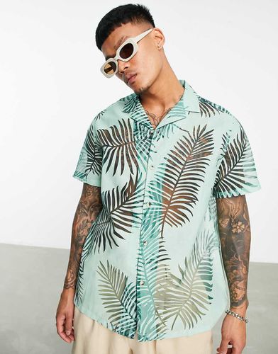 Camicia comoda con palme dévoré - ASOS DESIGN - Modalova