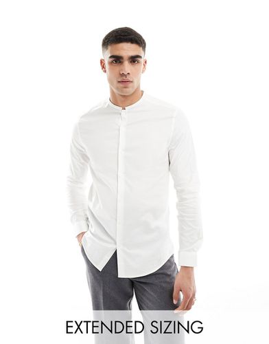 Camicia elegante bianca con collo serafino - ASOS DESIGN - Modalova