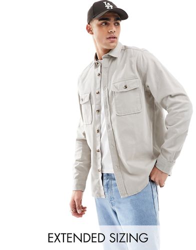 Camicia giacca in cotone chiaro - ASOS DESIGN - Modalova