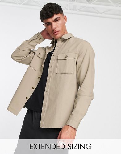 Camicia giacca in cotone chiaro - ASOS DESIGN - Modalova