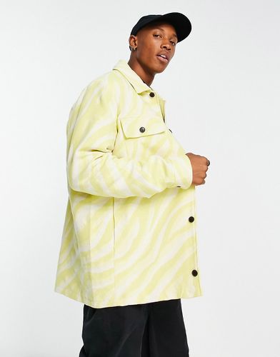 Camicia giacca leggera oversize gialla zebrata - ASOS DESIGN - Modalova