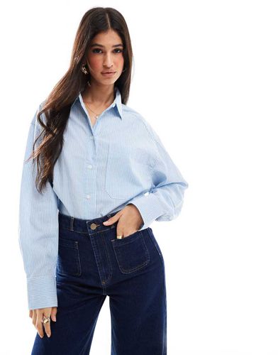 Camicia oversize blu e bianca a righe - ASOS DESIGN - Modalova