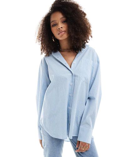 Camicia oversize blu e bianca a righe - ASOS DESIGN - Modalova