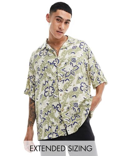 Camicia oversize squadrata con rever e stampa hawaiana vintage - ASOS DESIGN - Modalova
