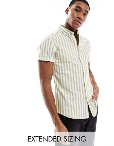 Camicia Oxford slim elasticizzata a righe - ASOS DESIGN - Modalova