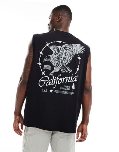 Canotta oversize nera con stampa "California" sulla schiena - ASOS DESIGN - Modalova