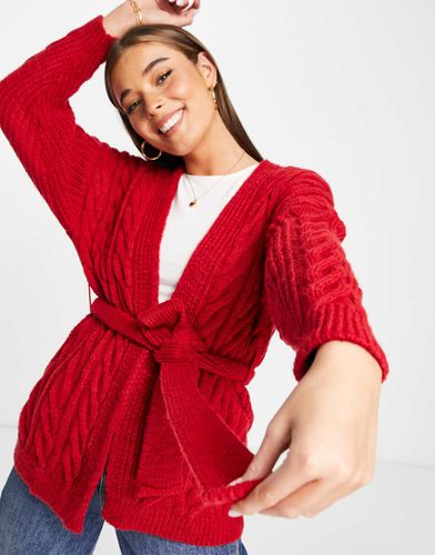 Cardigan a trecce con allacciatura - ASOS DESIGN - Modalova