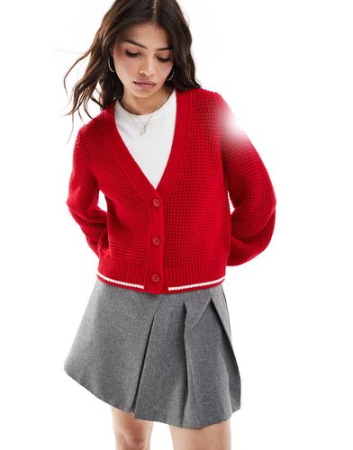 Cardigan rosso in maglia - ASOS DESIGN - Modalova