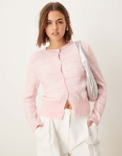 Cardigan vestibilità classica rosa a righe - ASOS DESIGN - Modalova