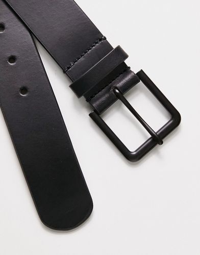 Cintura elegante in pelle nera con fibbia nera opaca - ASOS DESIGN - Modalova