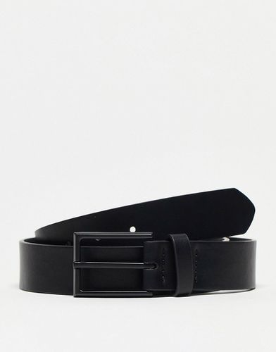 Cintura elegante in pelle sintetica nera con fibbia nera opaca - ASOS DESIGN - Modalova