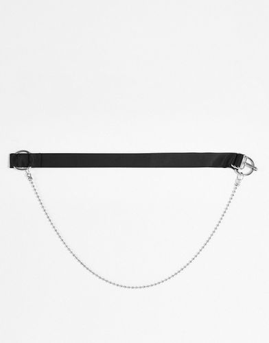 Cintura skinny nera con catenina e chiusura a moschettone - ASOS DESIGN - Modalova