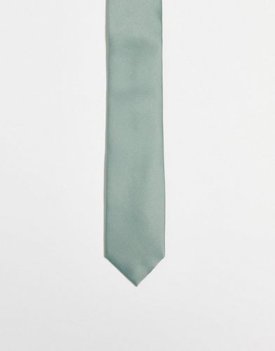 Cravatta in raso salvia - ASOS DESIGN - Modalova