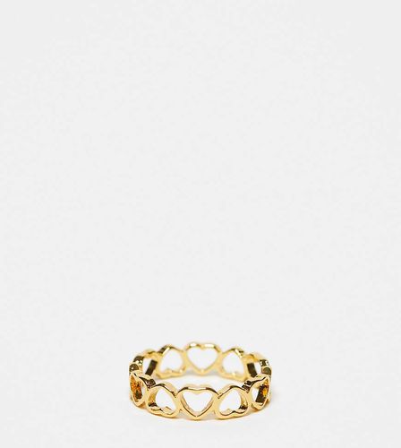 Curve - Anello placcato in 14 ct con cut-out e forma a cuore - ASOS DESIGN - Modalova