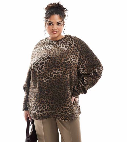 ASOS DESIGN Curve - Felpa oversize pesante leopardata - ASOS Curve - Modalova