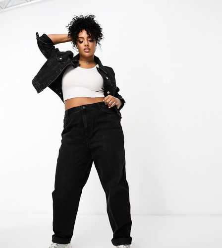 ASOS DESIGN Curve - Mom jeans a vita alta neri vestibilità comoda - ASOS Curve - Modalova