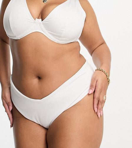 ASOS DESIGN Curve - Mix and Match - Slip bikini a vita bassa bianchi con taglio a V pronunciato sul davanti - ASOS Curve - Modalova