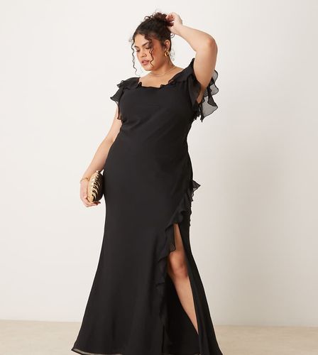 ASOS DESIGN Curve - Robe longue à volants avec manches évasées et fente latérale - Asos Curve - Modalova