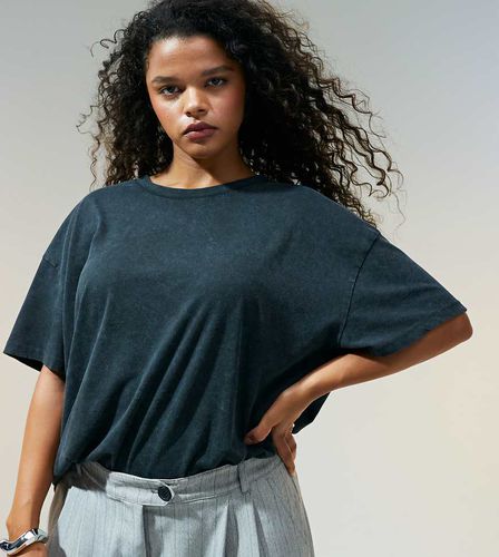 ASOS DESIGN Curve - T-shirt oversize antracite slavato - ASOS Curve - Modalova